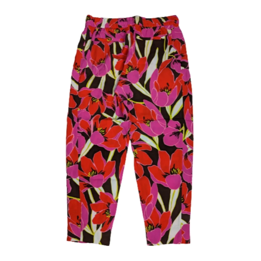 Kate Spade Pink & Red Floral Ankle Pants - Size 8 - Picture 8 of 10